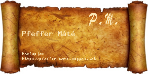 Pfeffer Máté névjegykártya